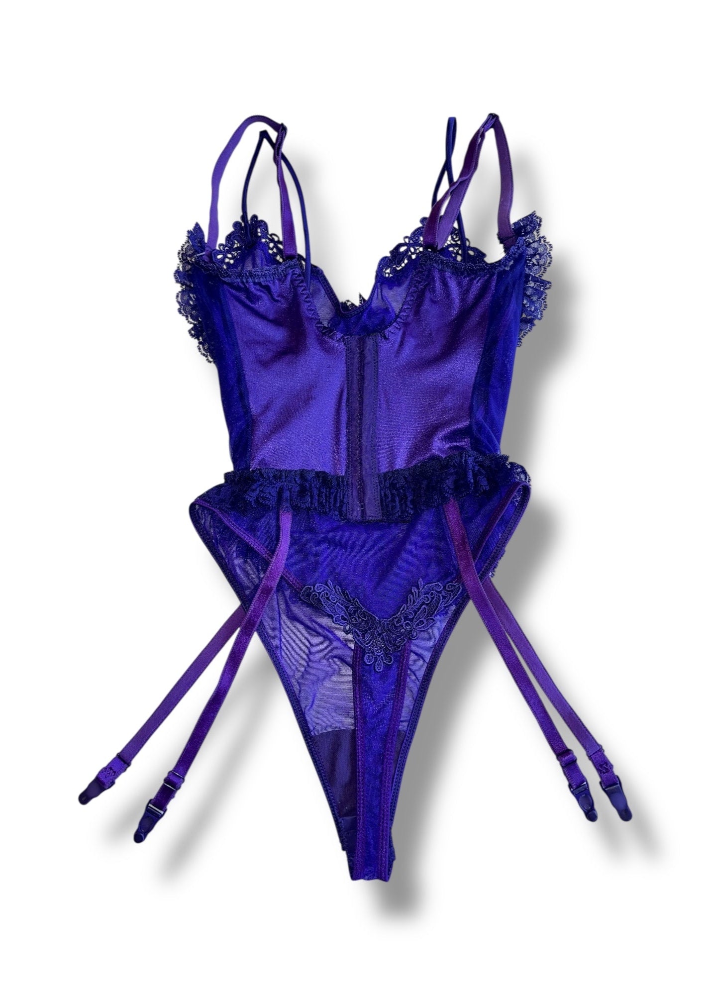 Violet Enchantress 90s Sheer Corset & Bodysuit Cosplay Set  USA Made   Denali Brand