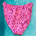 90's High Leg Full Coverage Floral Bikini Bottom | Pink Ditsy