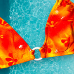 90's O-Ring Halter Bikini Padded Bralette Swimsuit Top | Sunburst