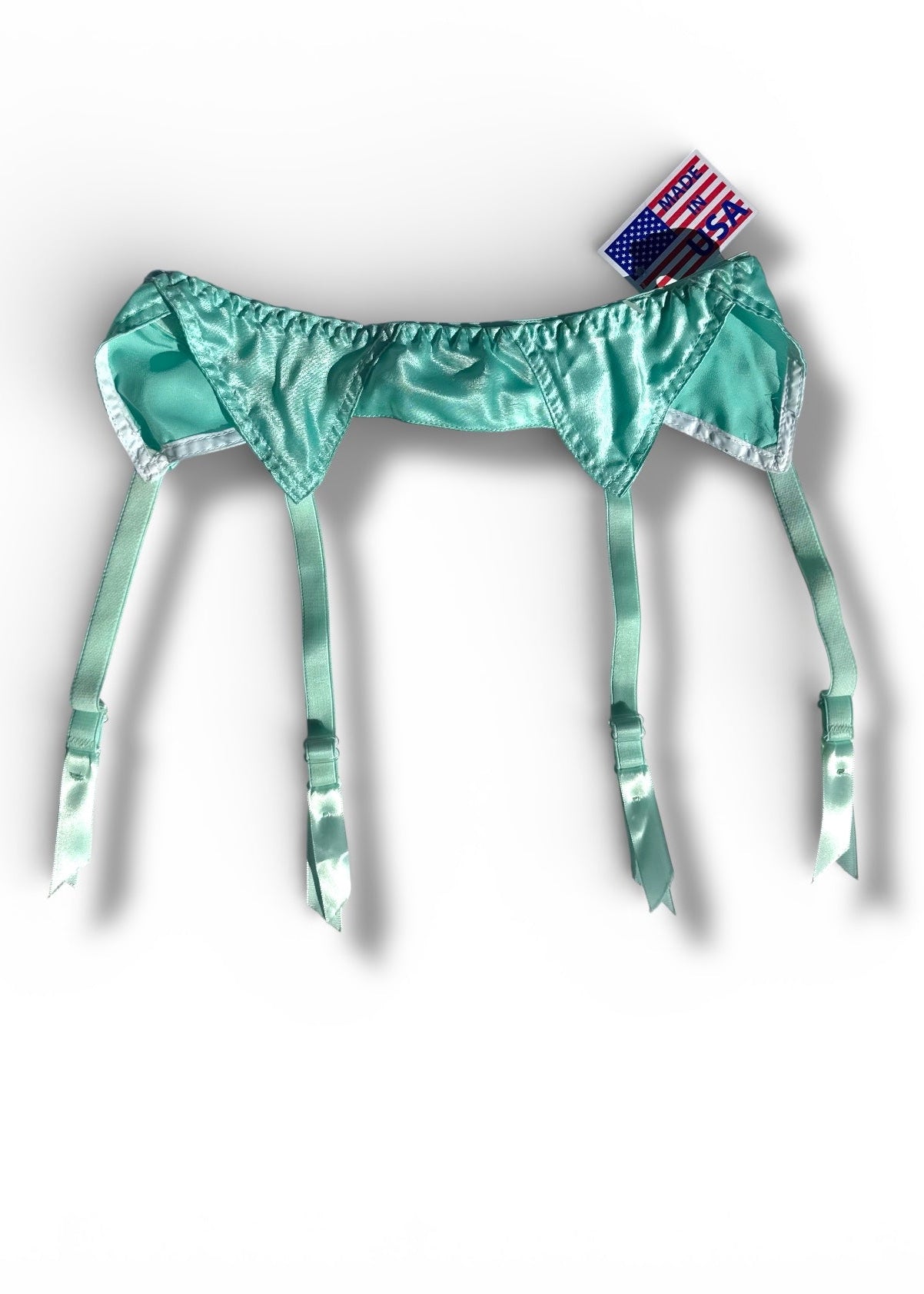 90s Seafoam Satin Garter Belt Y2K Deadstock Denali Brand 90s Seafoam Satin Garter Belt Y2K Deadstock Denali Brand