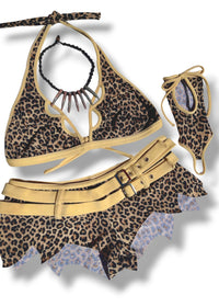 Wildcat Vixen Vintage Leopard 5PC Costume Set | USA Made Y2K M/L