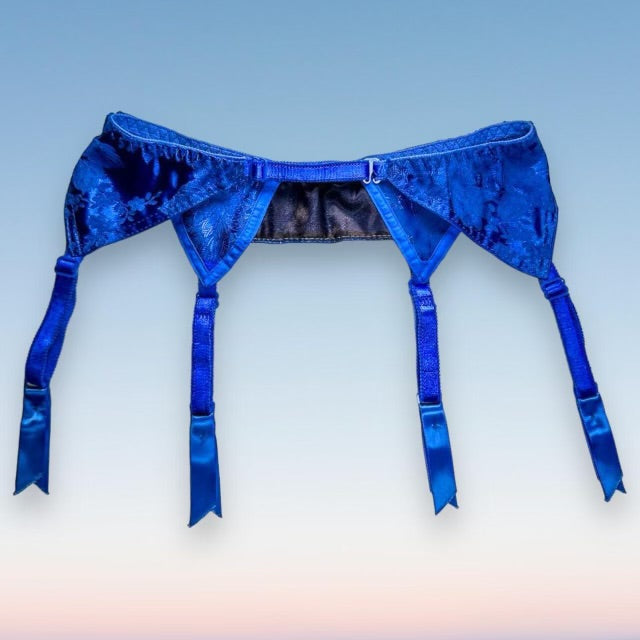 
                      
                        Blue Satin Garter Belt | Embroidered Cobalt
                      
                    