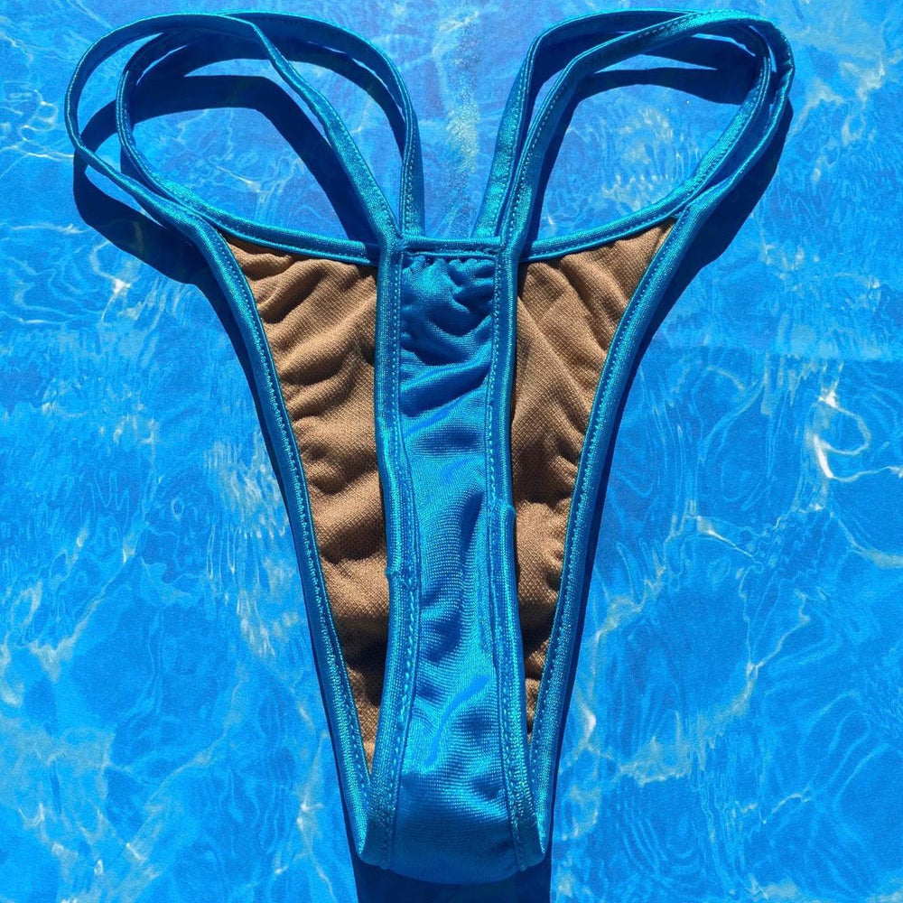 
                      
                        Y2K Strappy Thong Bikini Bottom | Capri Blue
                      
                    