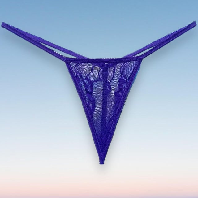 
                      
                        Sheer Skimpy String Thong Panty | Lavender Lace
                      
                    