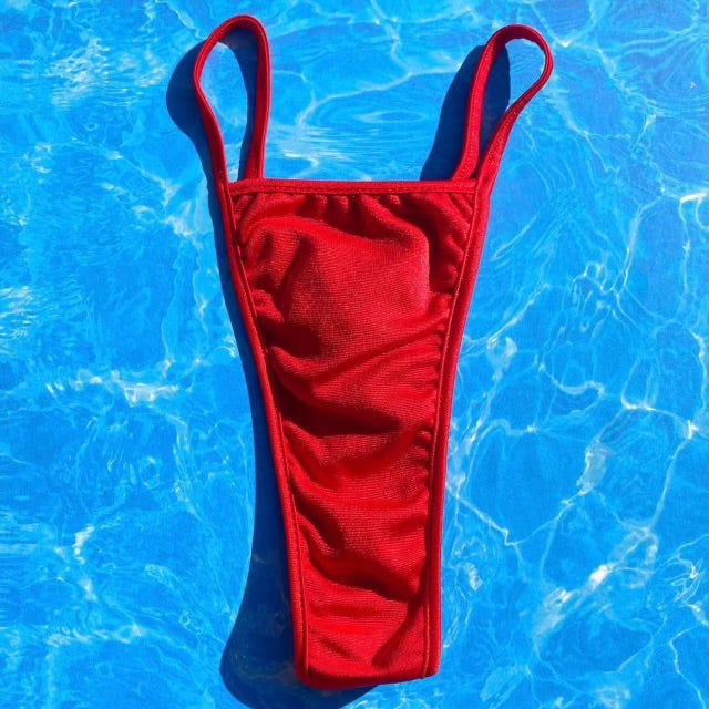 
                      
                        Strappy Skimpy Thong Bikini Bottom | Red Hot
                      
                    