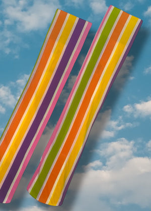 Vintage Pastel Sorbet Sheer Striped Knee-High Nylon Stockings | Made in USA