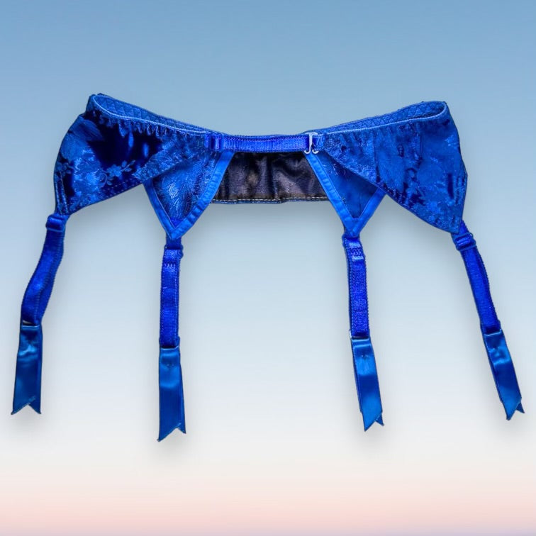 
                      
                        Blue Satin Garter Belt | Embroidered Cobalt
                      
                    