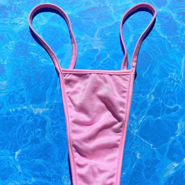 
                      
                        Y2K Skimpy Strappy Thong Bikini Bottom | Pastel Pink Glam
                      
                    