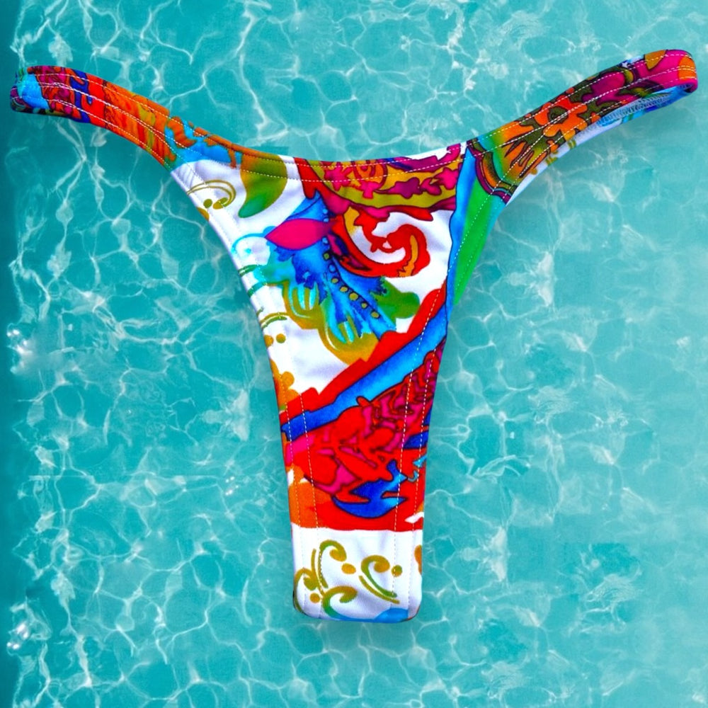 Psychedelic Paisley Skimpy Thong Bikini Bottom | Denali Brand