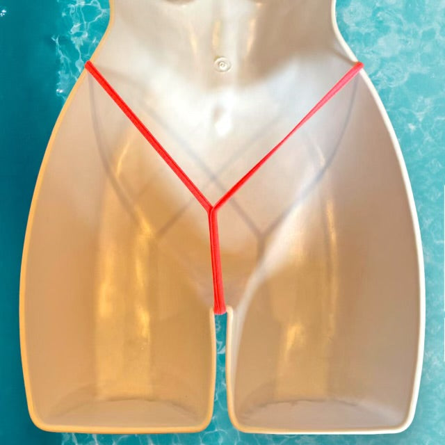 Y2K T-String Bikini Bottom | Coral Shimmer