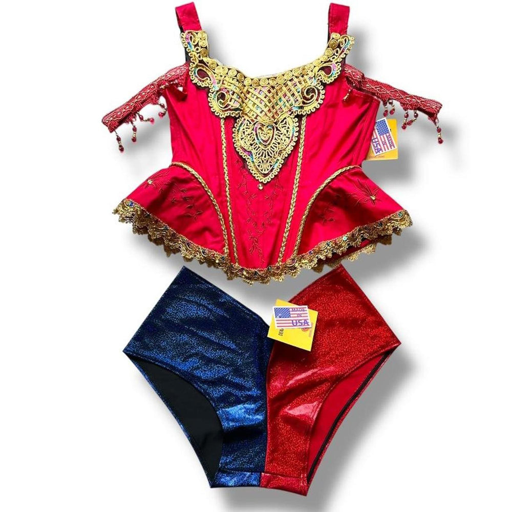 Vintage Ringmaster Costume Set (XXL) – USA Handmade Red Corset Circus Cosplay