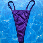 Y2K Skimpy Strappy V-Thong Bikini Bottom | Purple Glam
