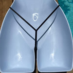 Y2K Strappy G-String Thong Bikini Bottom | Metallic Gunmetal