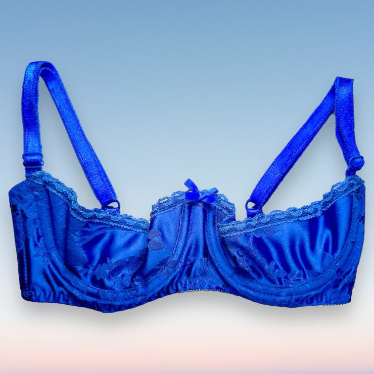 
                      
                        90's Embroidered Cutout Bra | Cobalt Blue
                      
                    