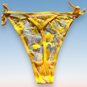 Tie Side Thong Panty | Yellow