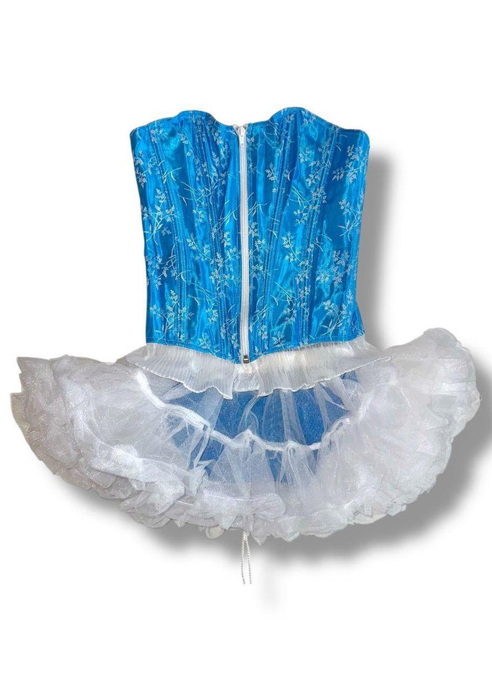 Blue Fairy Princess Costume | 3PC Corset, Petticoat & Brief | 90s USA Deadstock Vintage (Small)