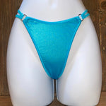Y2K O-Ring Strappy Thong Bikini Bottom | Capri Blue