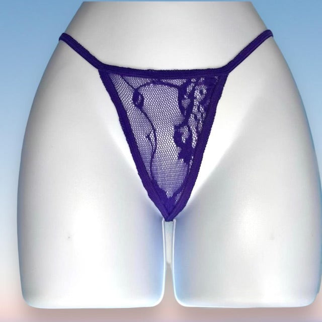 
                      
                        Sheer Skimpy String Thong Panty | Lavender Lace
                      
                    