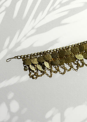 Rare 70s Handmade Antique Coin Anklet – Boho Festival Statement Jewelry