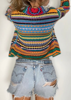 OG 90's Rainbow Knit Cardigan