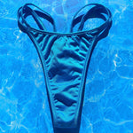 Y2K Strappy Thong Bikini Bottom | Capri Blue
