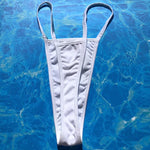 Y2K Skimpy Strappy Thong Bikini Bottom | Ice White Glam