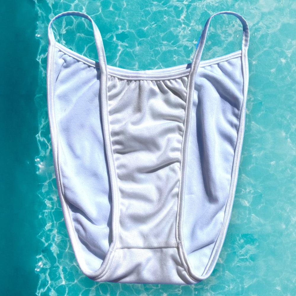 90’s Retro Moderate Coverage Bikini Bottom | Bright White