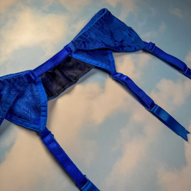 
                      
                        Blue Satin Garter Belt | Embroidered Cobalt
                      
                    