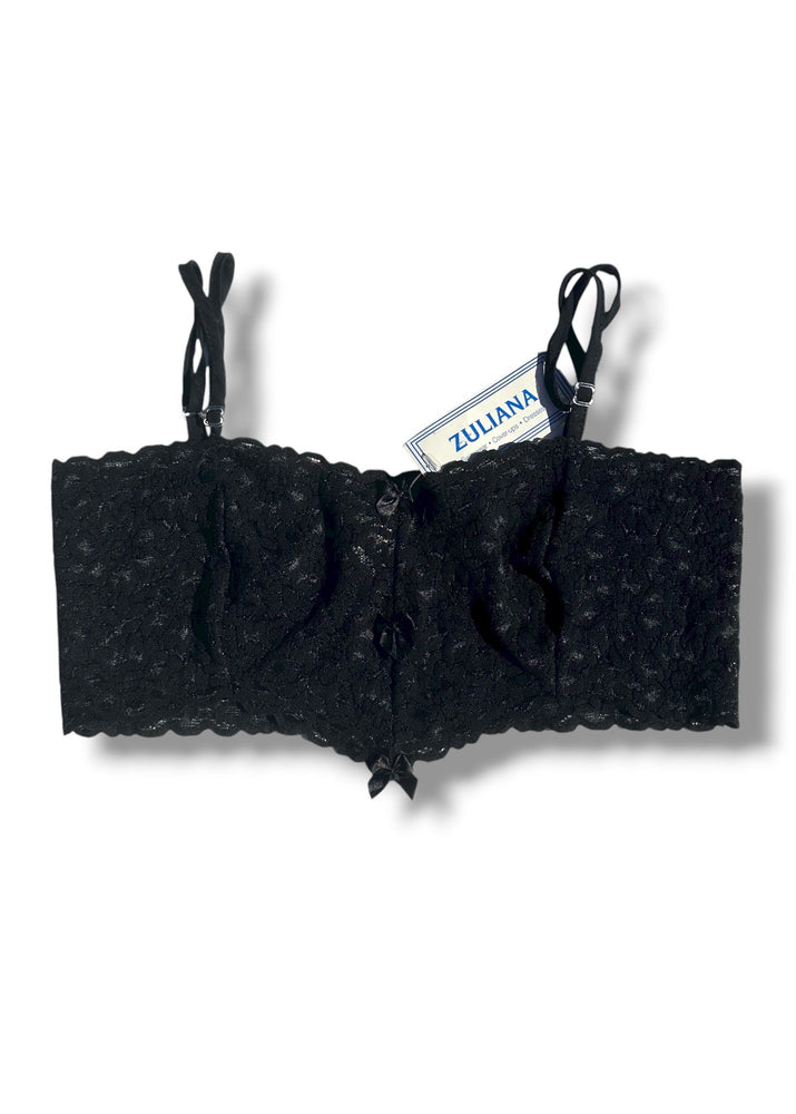 90s Black Lace Bralette Crop Top – Vintage Deadstock USA Made