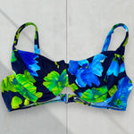 90's Romantic Floral Retro Underwire Swimsuit, Matching Bikini Set | Vintage Boho Scrunch Strap