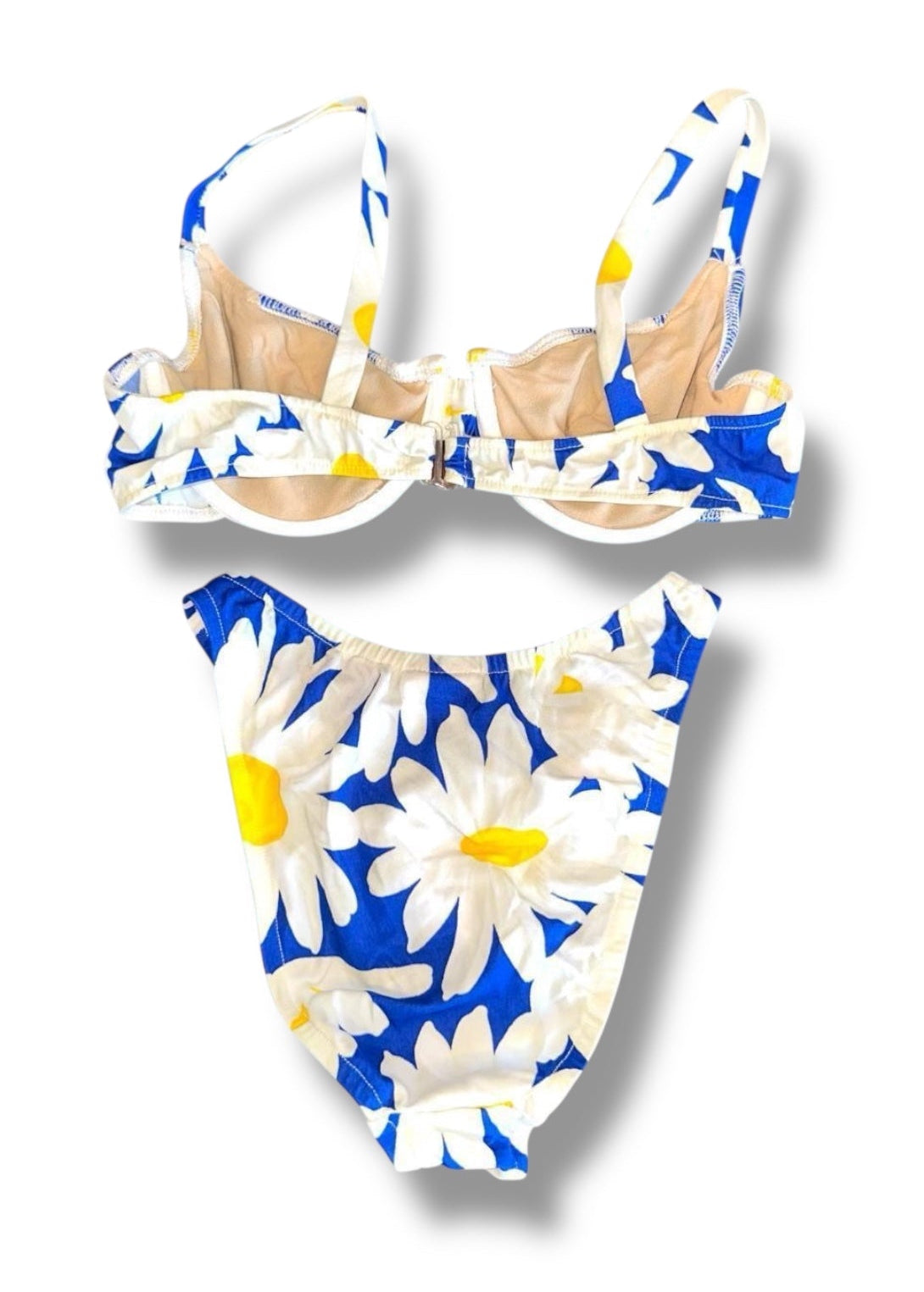 Bikini set with floral design on a white background