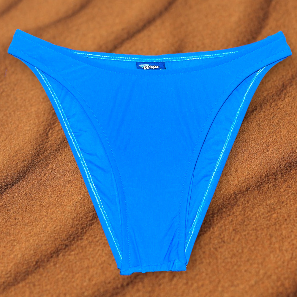 90's Swimming Pool Blue Moderate Coverage Minimalist Retro Bikini Bottom