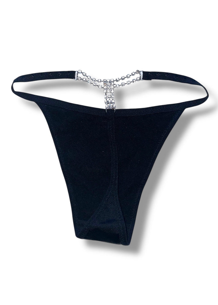 90s Crystal Embellished G-String Thong — Embellished Y2K Micro Panty