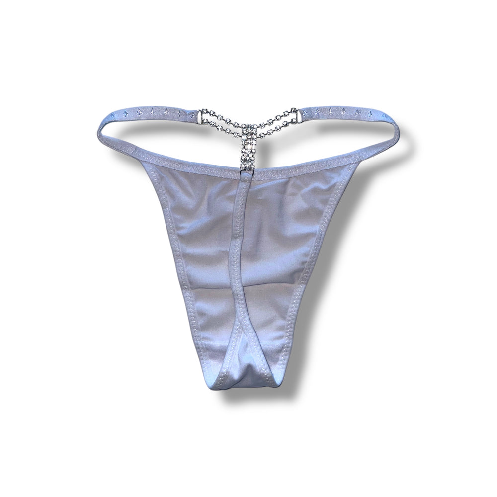 90s Crystal Embellished G-String Thong — Embellished Y2K Micro Panty