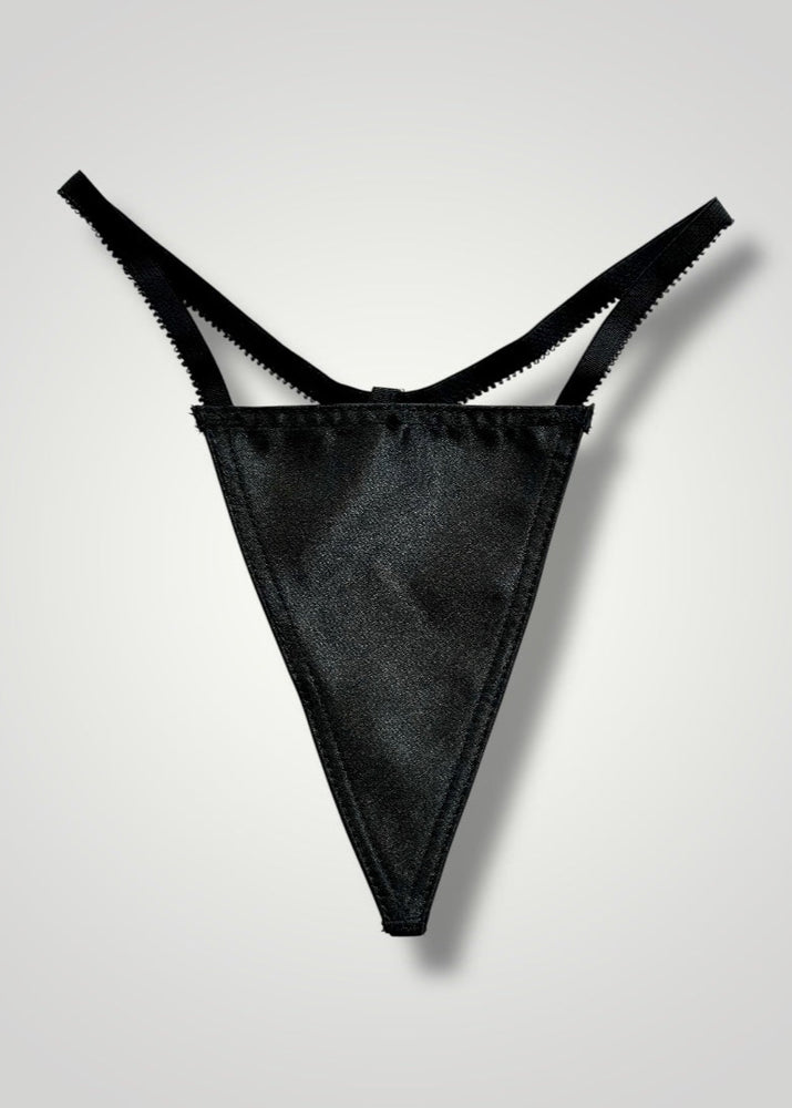 90s USA-Made G-String Thong Panty | Pink, Peach, Black, Satin Lingerie
