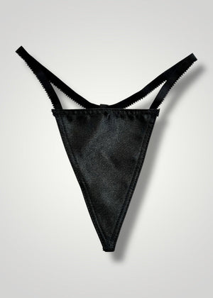 90s USA-Made G-String Thong Panty | Pink, Peach, Black, Satin Lingerie