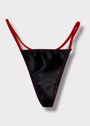 90s USA-Made G-String Thong Panty | Pink, Peach, Black, Satin Lingerie