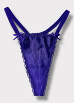 90s High-Leg Dainty Thong-Panty Lace Trim “One Size” Regular & Plus, G-String | USA-Made Deadstock
