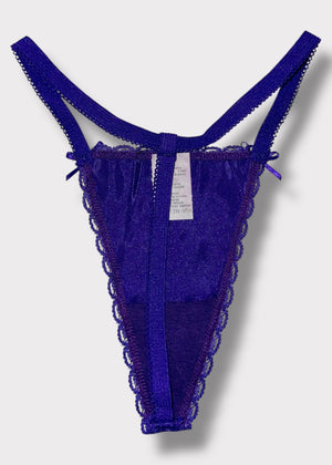 90s High-Leg Dainty Thong-Panty Lace Trim “One Size” Regular & Plus, G-String | USA-Made Deadstock