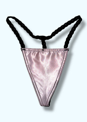 90s USA-Made G-String Thong Panty | Pink, Peach, Black, Satin Lingerie