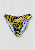 90s Animal Print Full Coverage Mid-Rise Bikini Bottom | USA-Made Retro Deadstock
