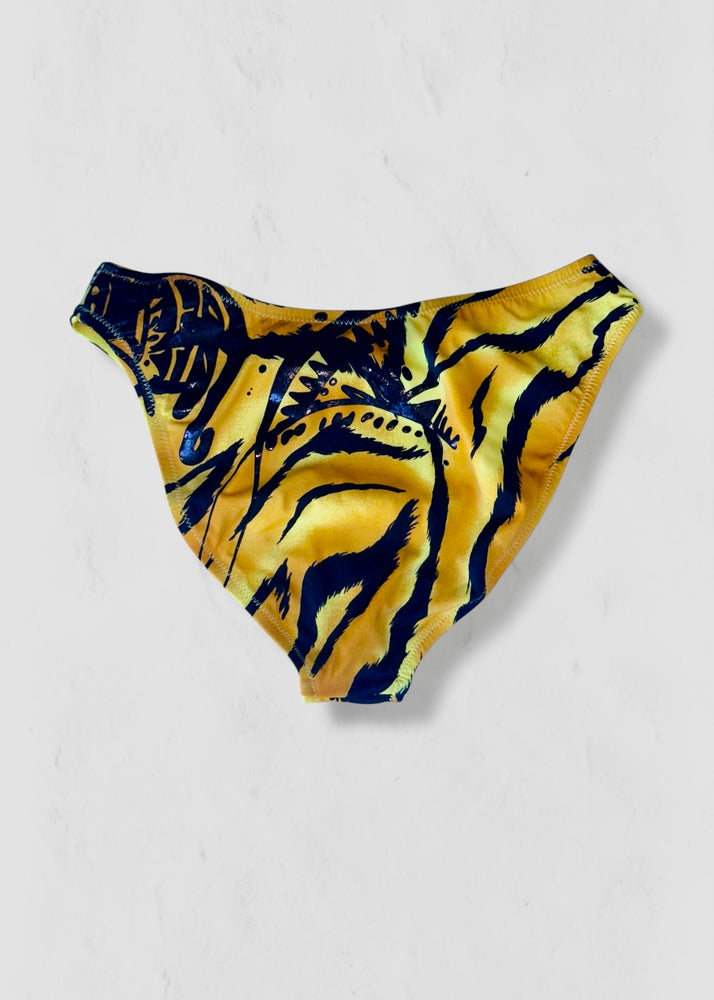 90s Animal Print Full Coverage Mid-Rise Bikini Bottom | USA-Made Retro Deadstock