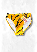 90s Animal Print Mid-Rise Brief Bikini Bottom – Retro Full Coverage | USA-Made
