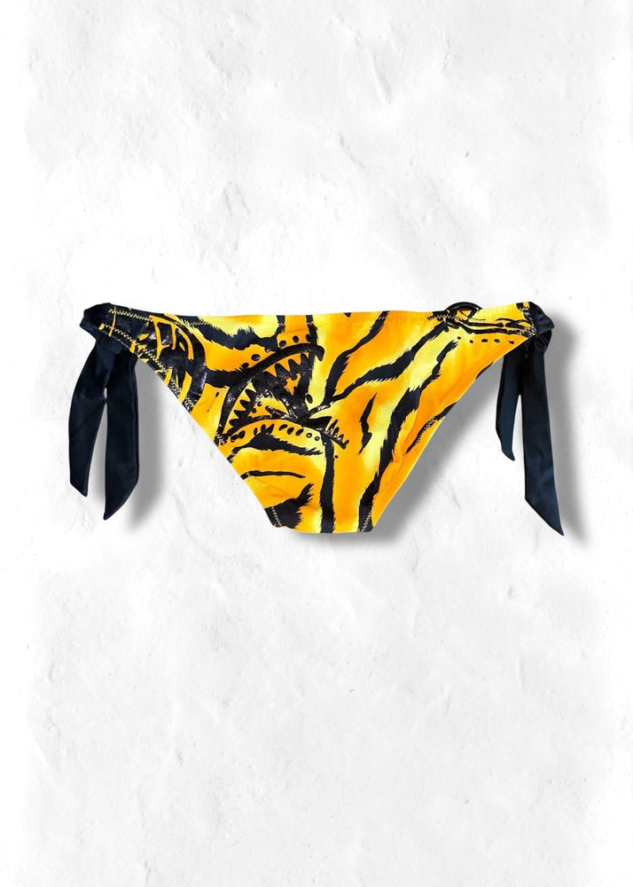 90s Low Rise O-Ring Tie Side Bikini Bottom | Retro Animal Print | USA-Made