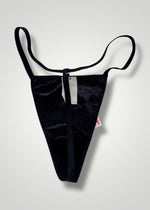 90s Satin-Chiffon High-Leg G-String Thong Panty USA-Made | Black, Red, Purple