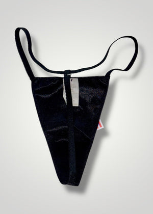 90s Satin-Chiffon High-Leg G-String Thong Panty USA-Made | Black, Red, Purple