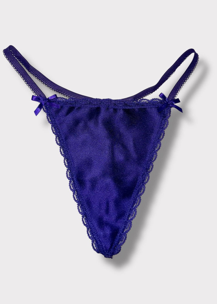 90s High-Leg Dainty Thong-Panty Lace Trim “One Size” Regular & Plus, G-String | USA-Made Deadstock