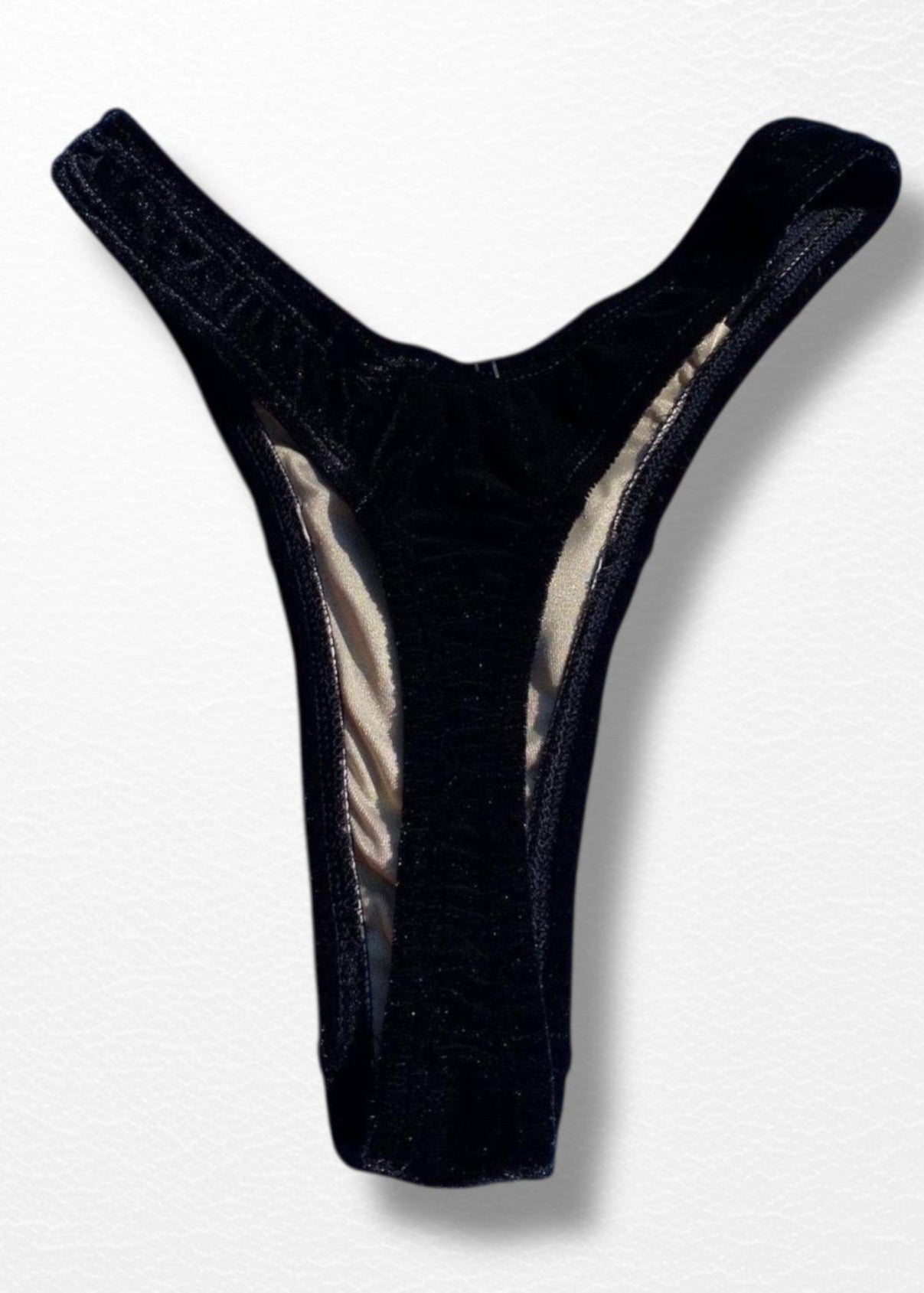 Black thong on a white background