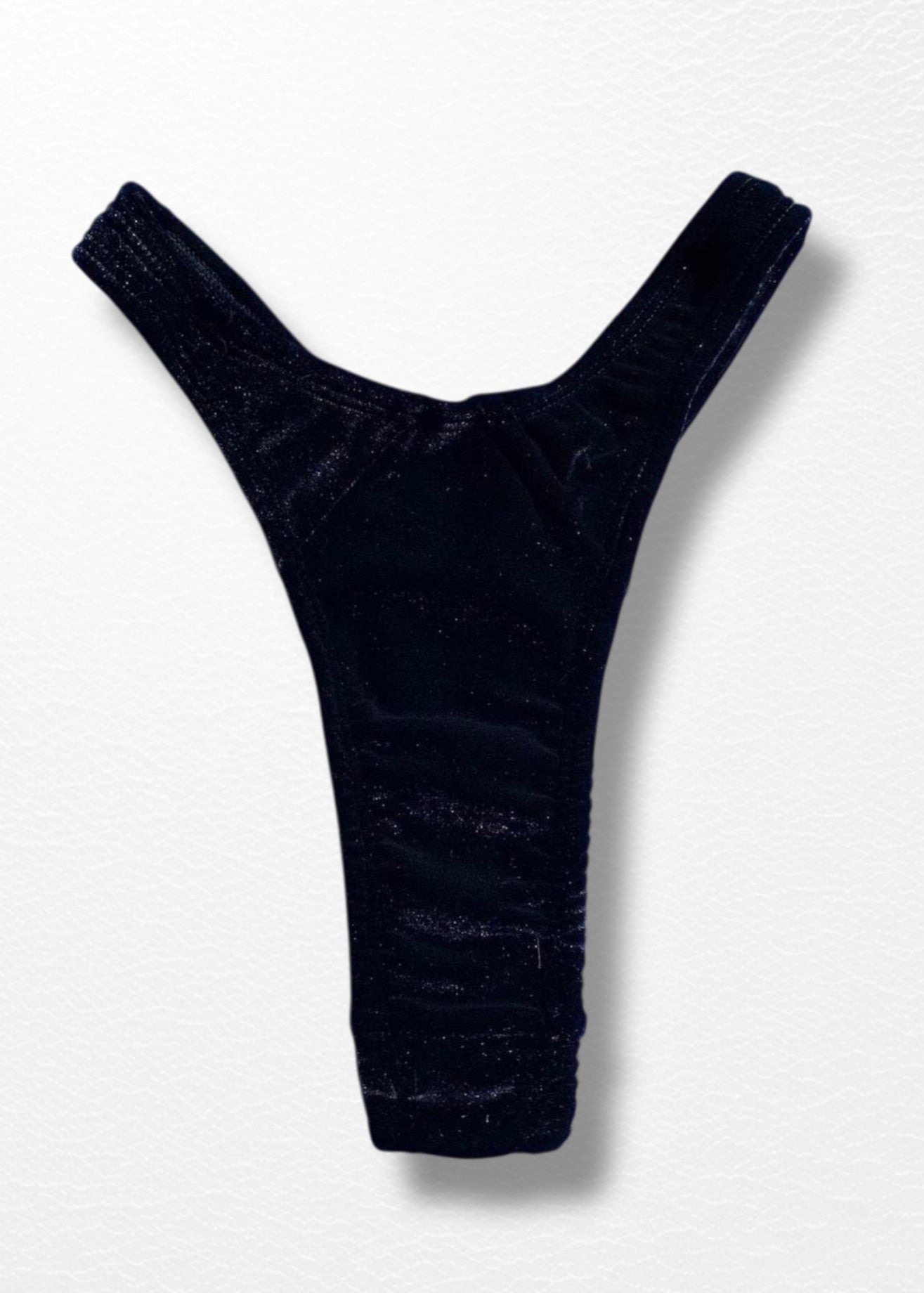 Black thong on a white background