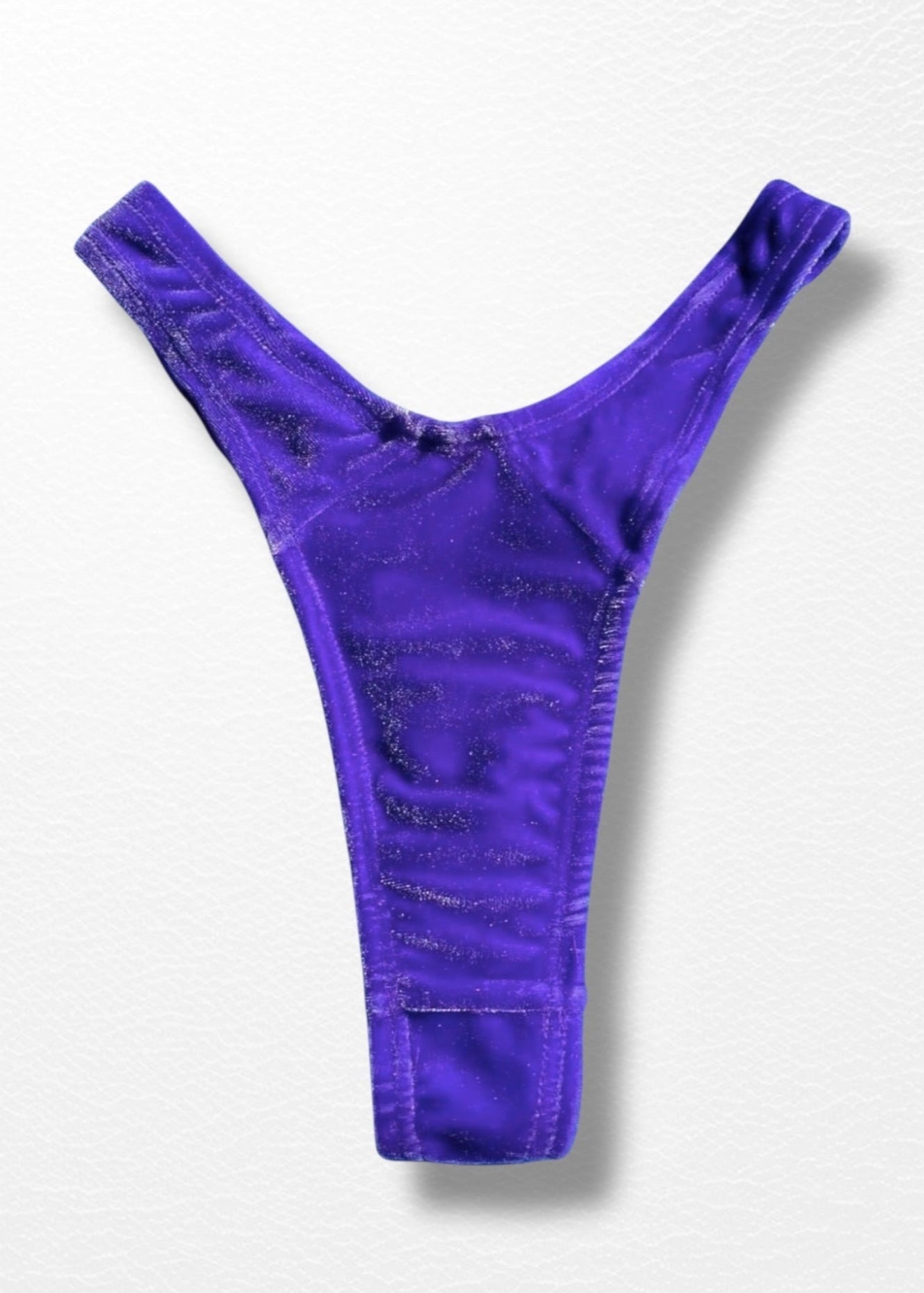 Purple thong on a white background